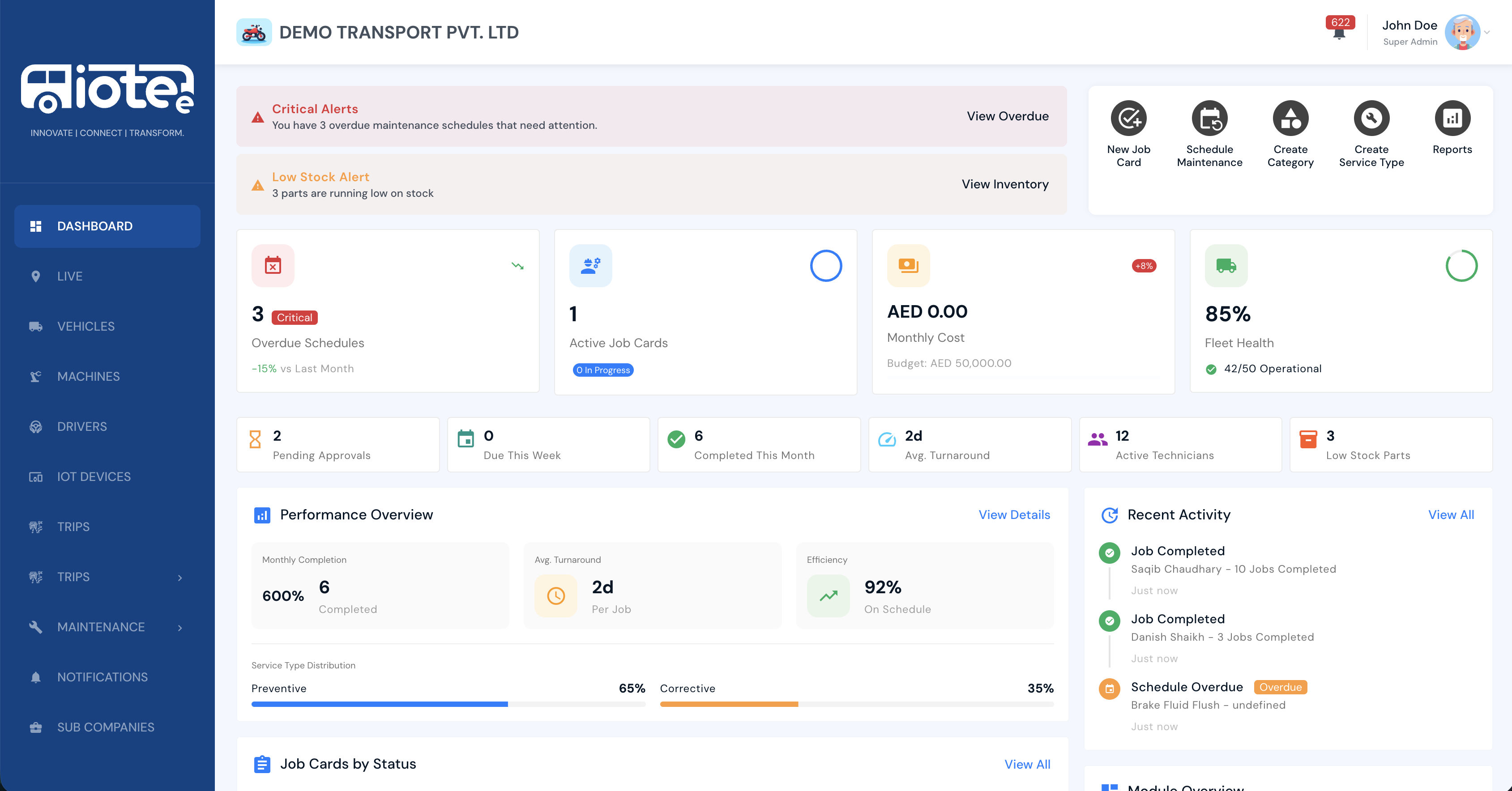 Fleet Maintenance Dashboard